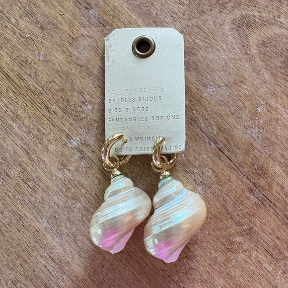 Anthropologie Shell Hoop Earrings. Brand new! - Picture 2 of 3